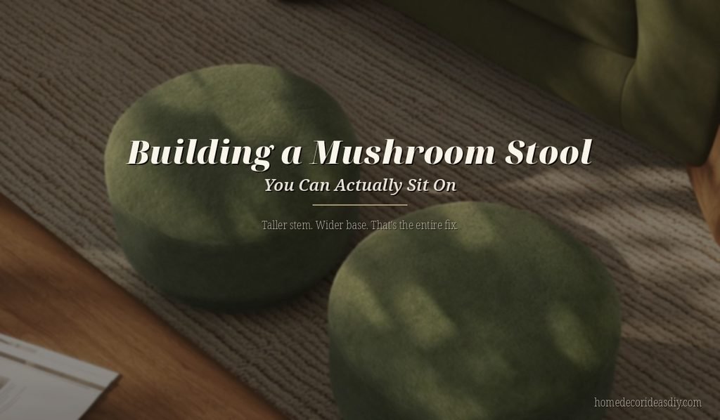 DIY mushroom stool ottoman footrest living room decor