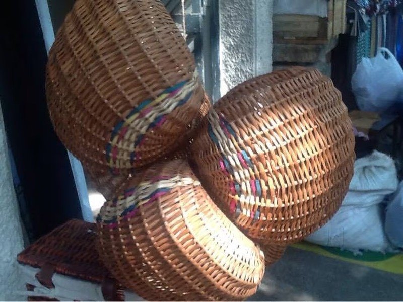 Handwoven cane baskets at a Jayanagar shop for affordable home decor Bangalore