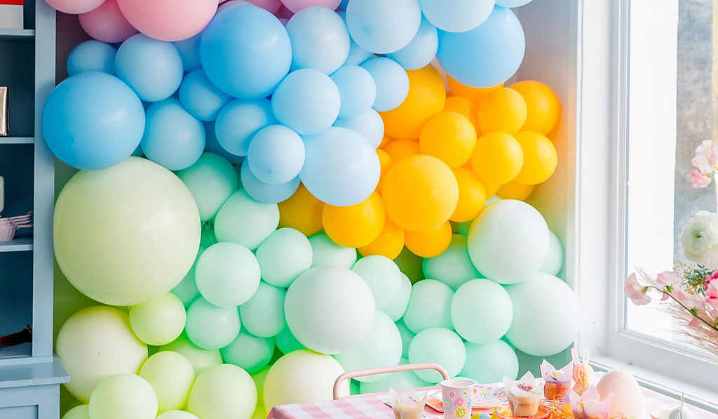 Balloon garlands go up two hours before, not the night before