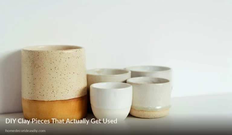 Hands pinching a small air dry clay home decor dish to even wall thickness