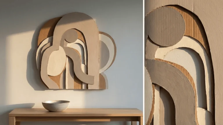 diy home decor with cardboard layered wall sculpture that no longer looks like a box