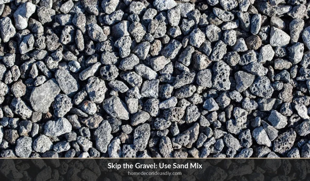 Coarse gravel aggregate that cracks thin DIY concrete home deocr