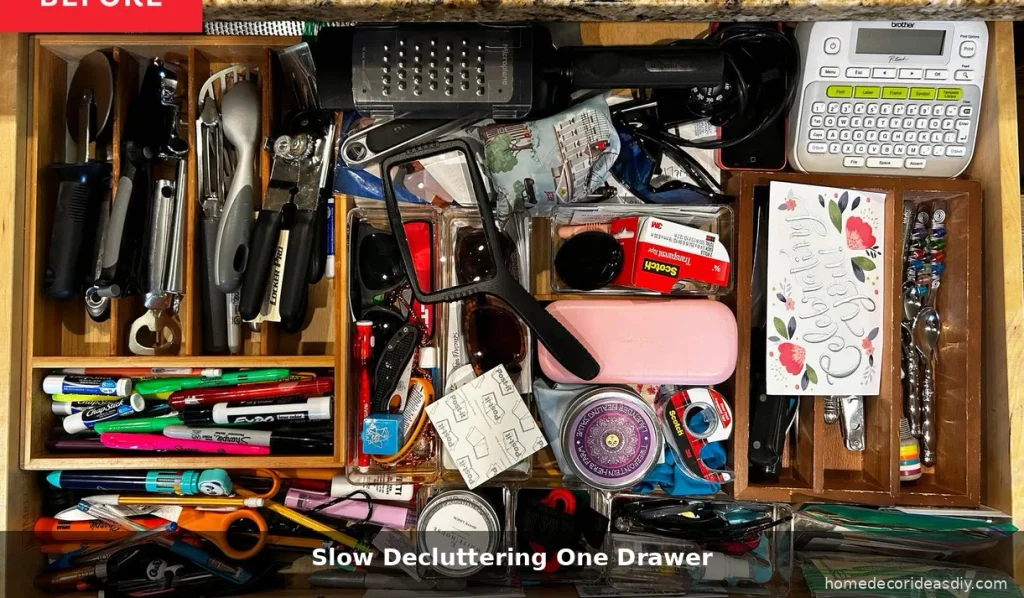 home organization trend news slow decluttering of one drawer at a time