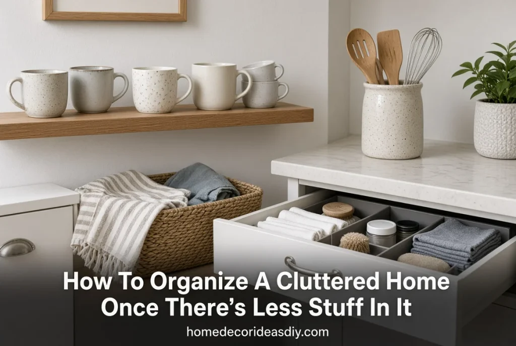 How to Organize a Cluttered Home with clear homes for everyday items.