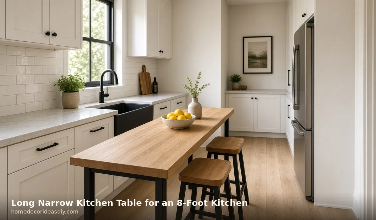 Long Narrow Kitchen Table Ideas for a Kitchen That’s Only 8 Feet Wide