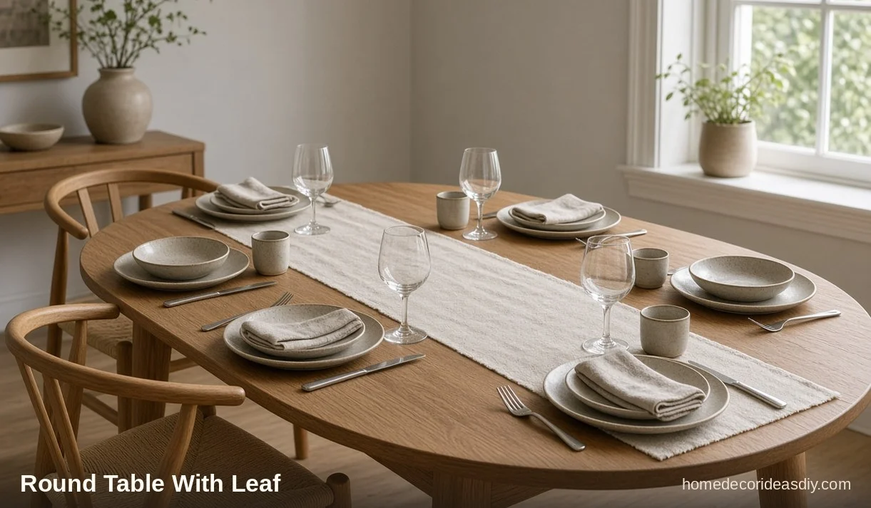 Round Table With Leaf: Sizes, Leaf Types And How To Choose