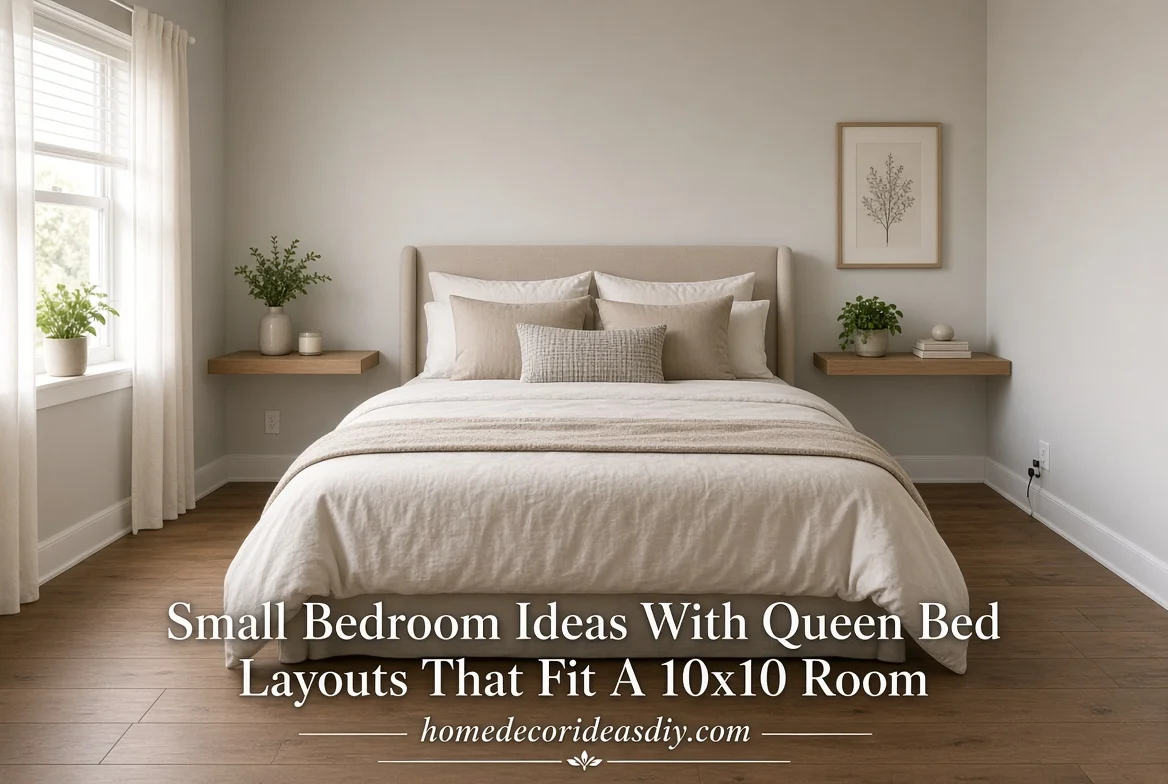 Small Bedroom Ideas With Queen Bed Layouts That Fit A 10×10 Room